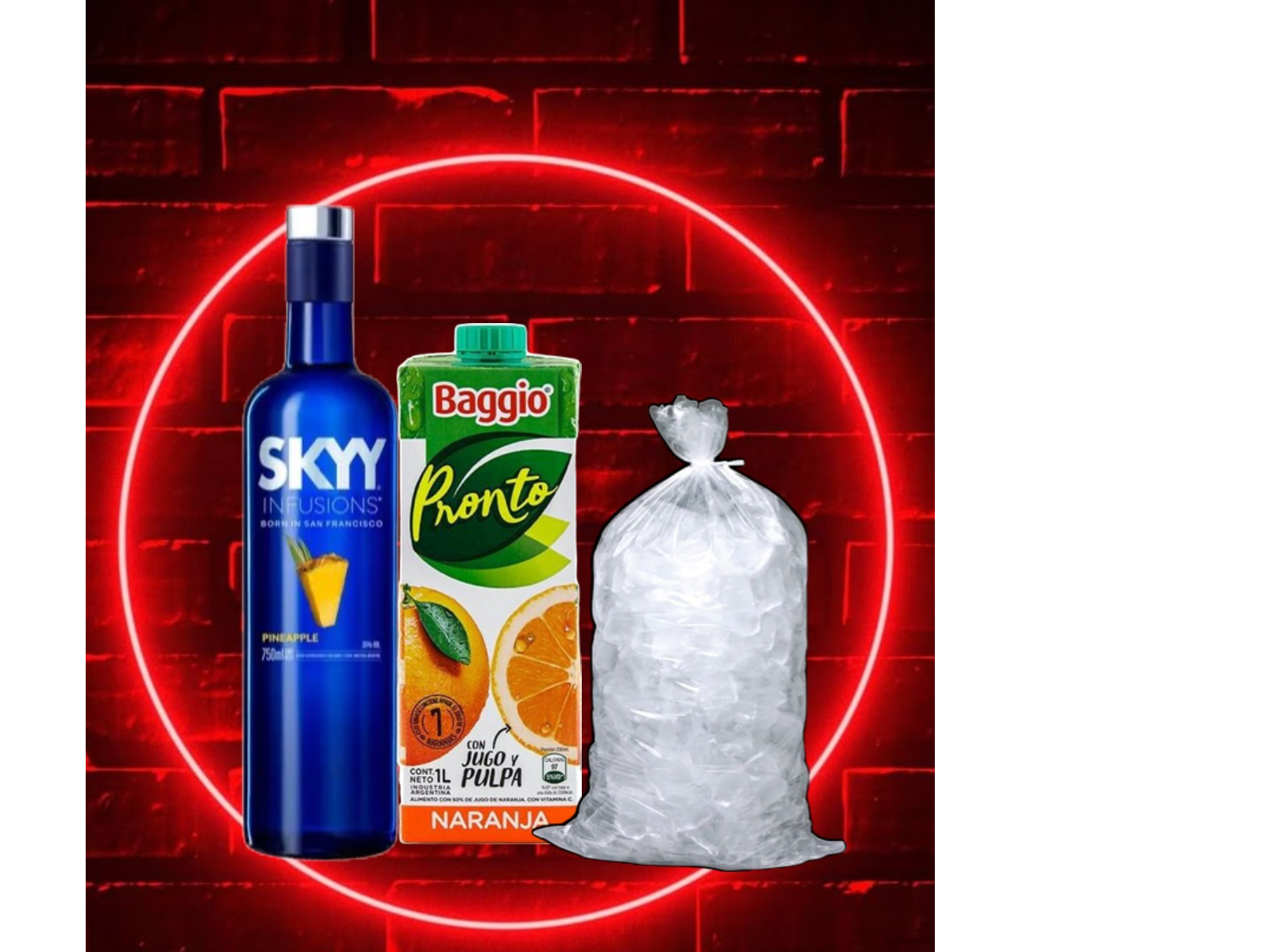 Sky saborizado+ baggio+hielo