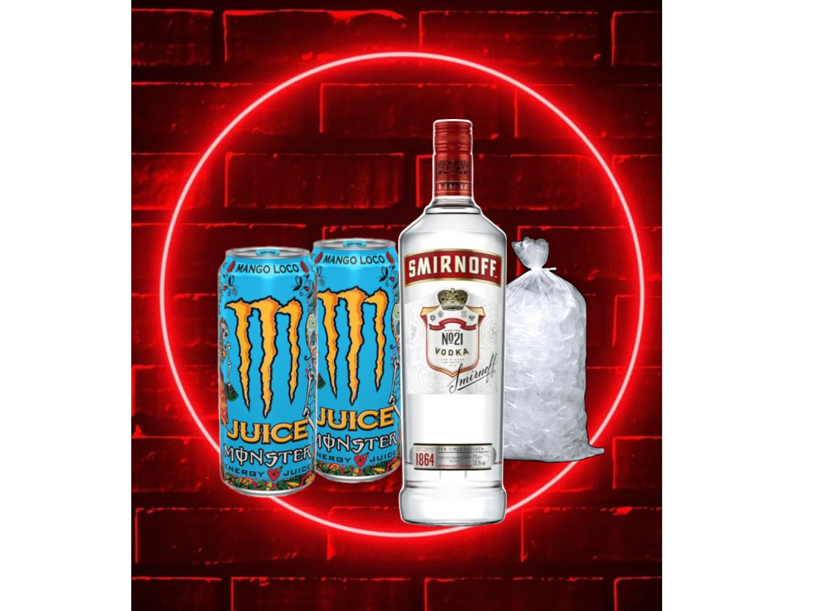 Smirnoff+ 2 mango loco +hielo