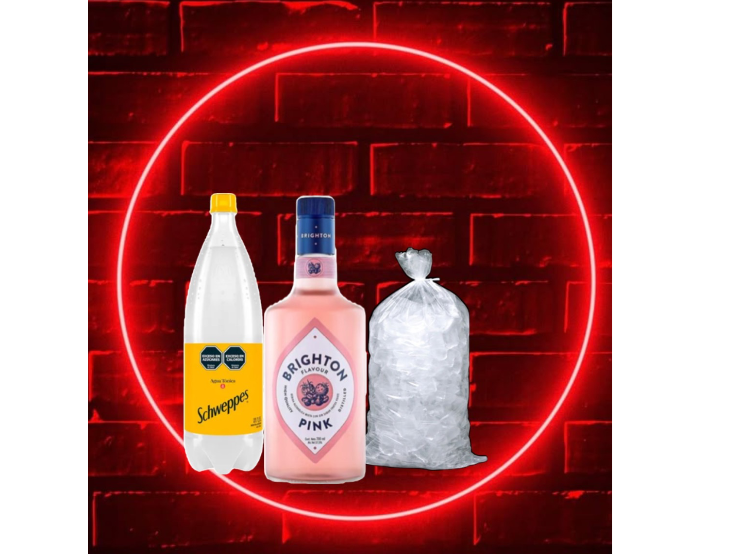 Gin brighton pink+ tónica+ hielo de Cuatro copas