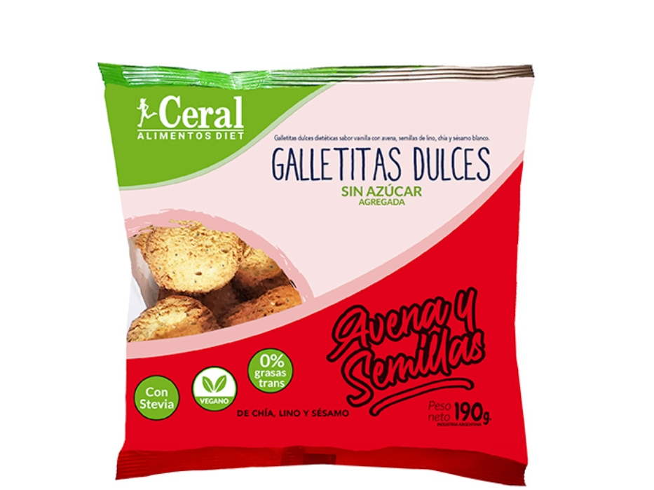 Galletas Dulces de Avena y Semillas (sin azúcar)