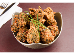 Escalope de verdura con croccante de garbanzos