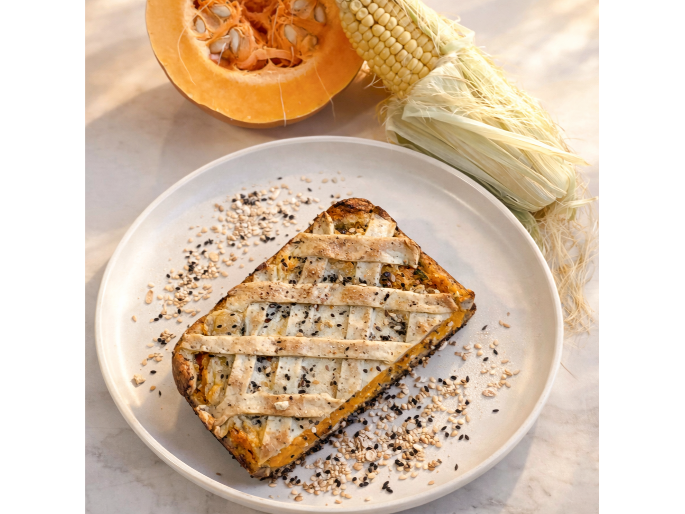 Tarta con guarnición