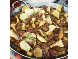 Bondiola al disco con arroz