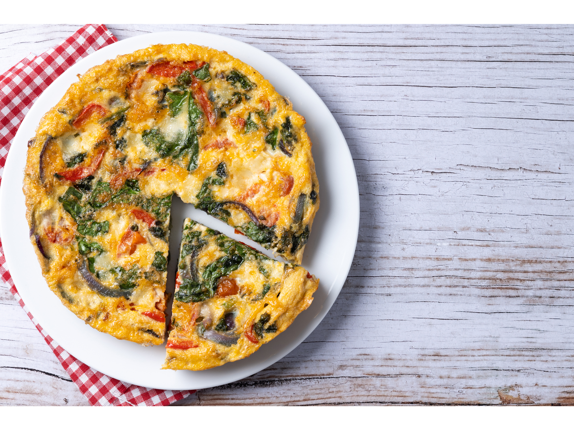 Tortilla de espinaca con guarnición