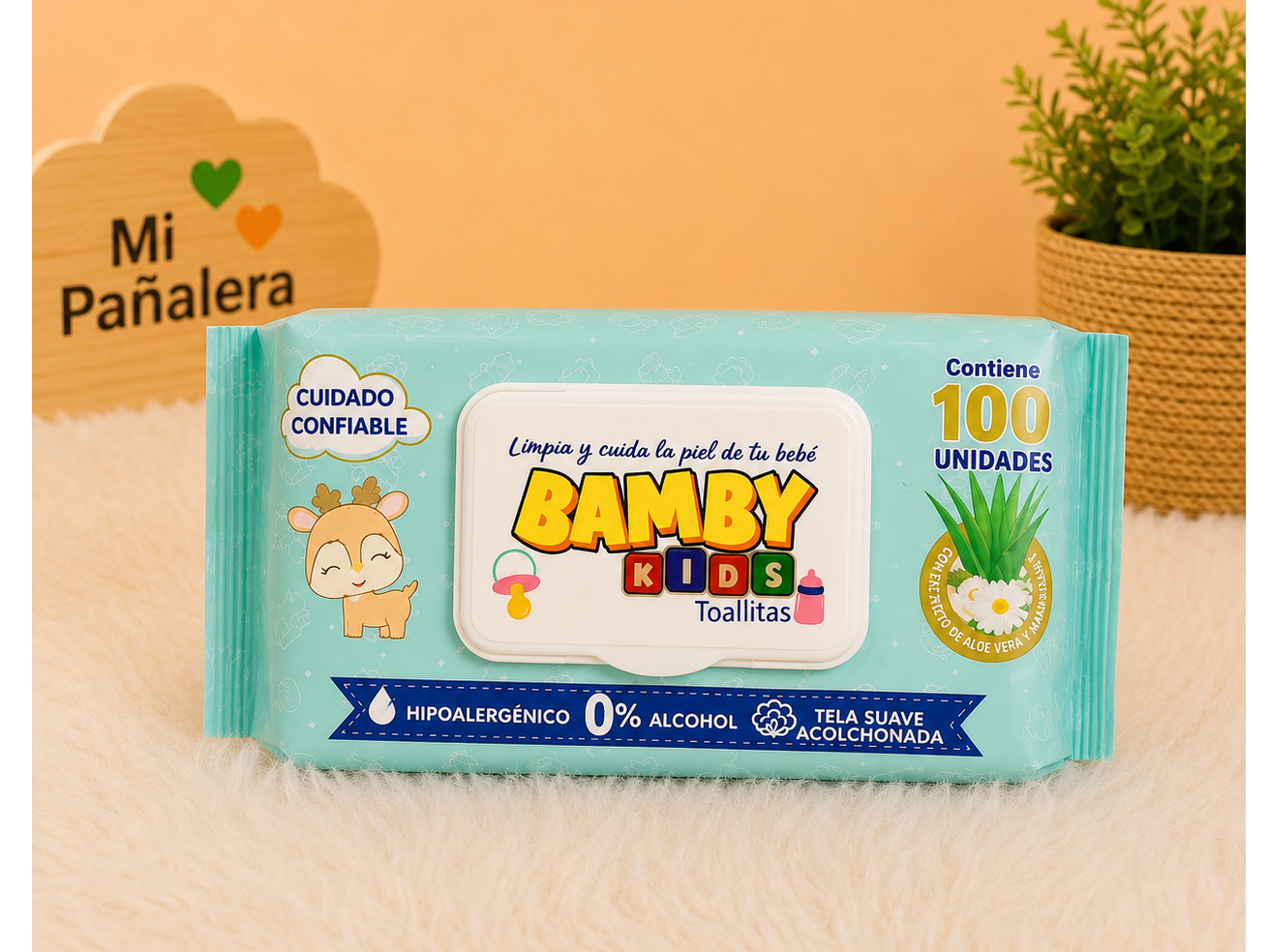 TOALLA HUM. BAMBY 100 UNID