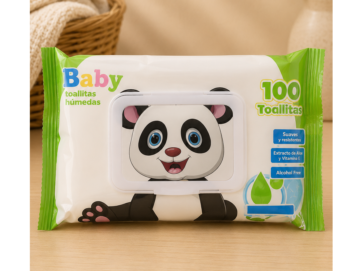 TOALLA HUM. BABY JUNIOR 100 UNID