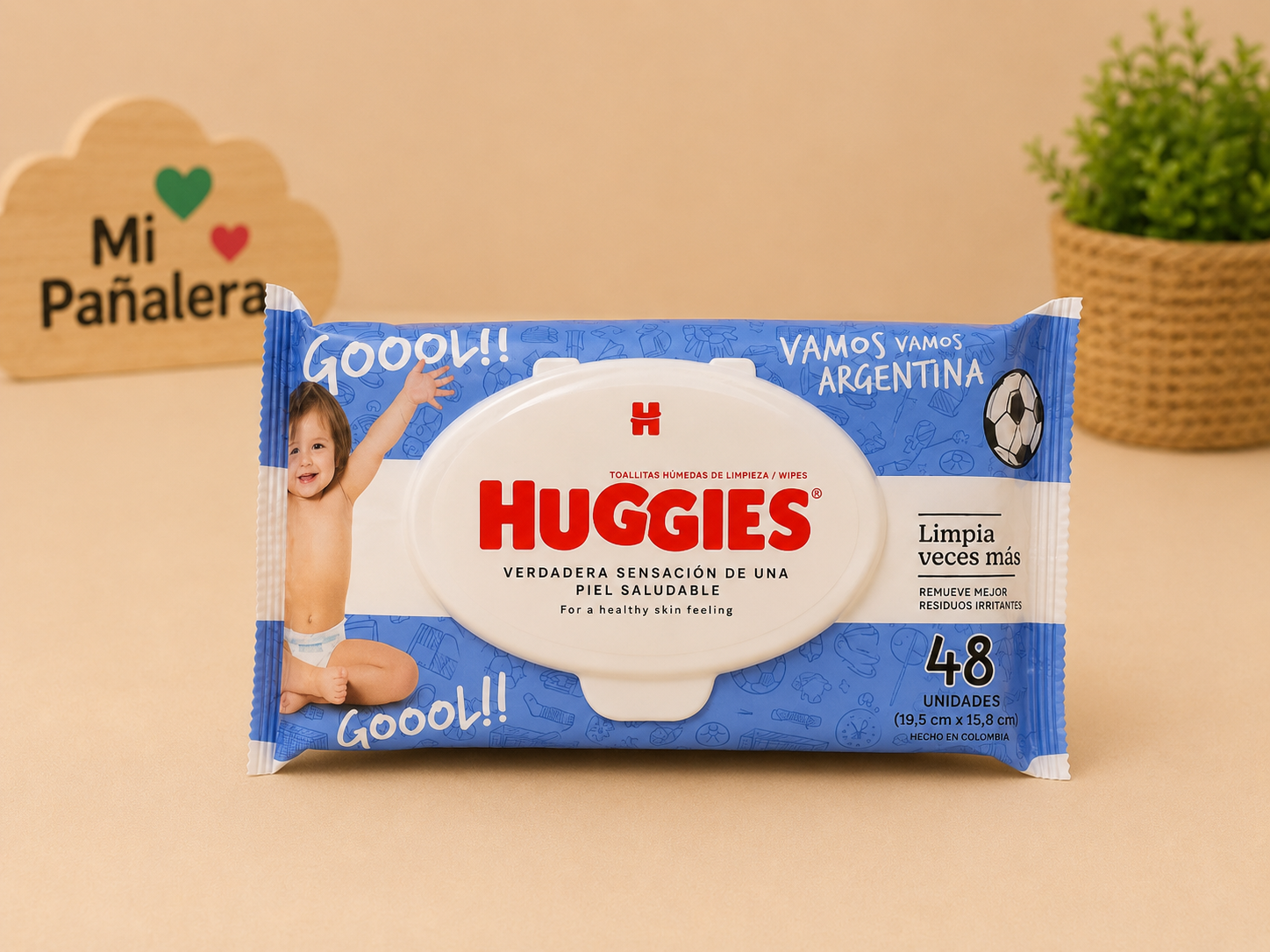 TOALLA HUM. HUGGIES ARGENTINA 48 UNID