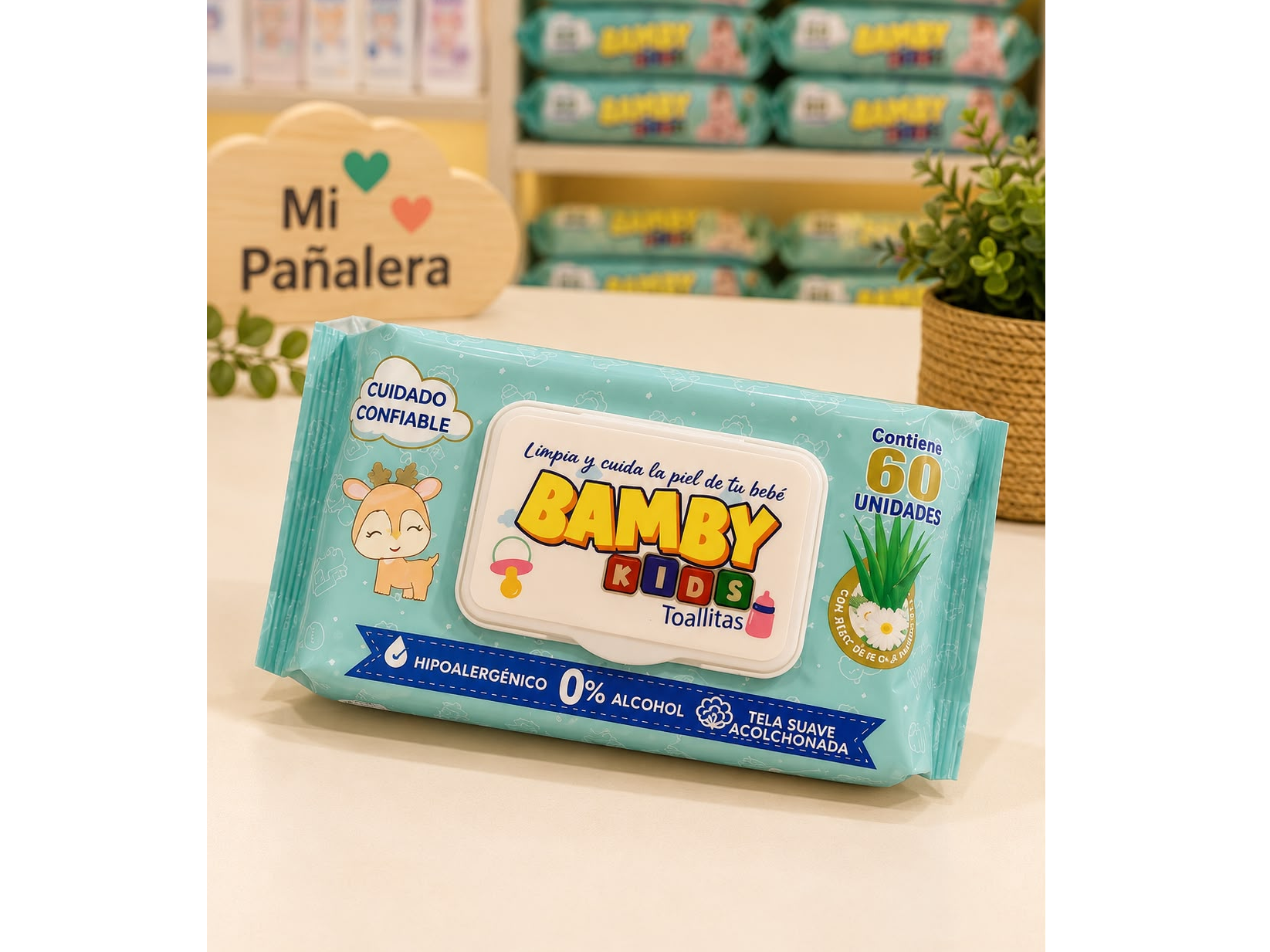 TOALLA HUM. BAMBY 60 UNID