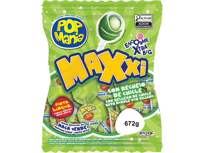 CHUPETÍN CON CHICLE  - MAXXI MANZANA VERDE x24