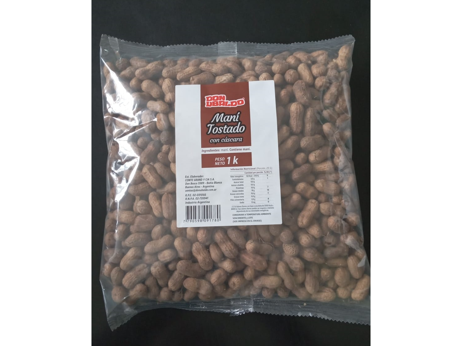 Maní tostado con cáscara x 1Kg