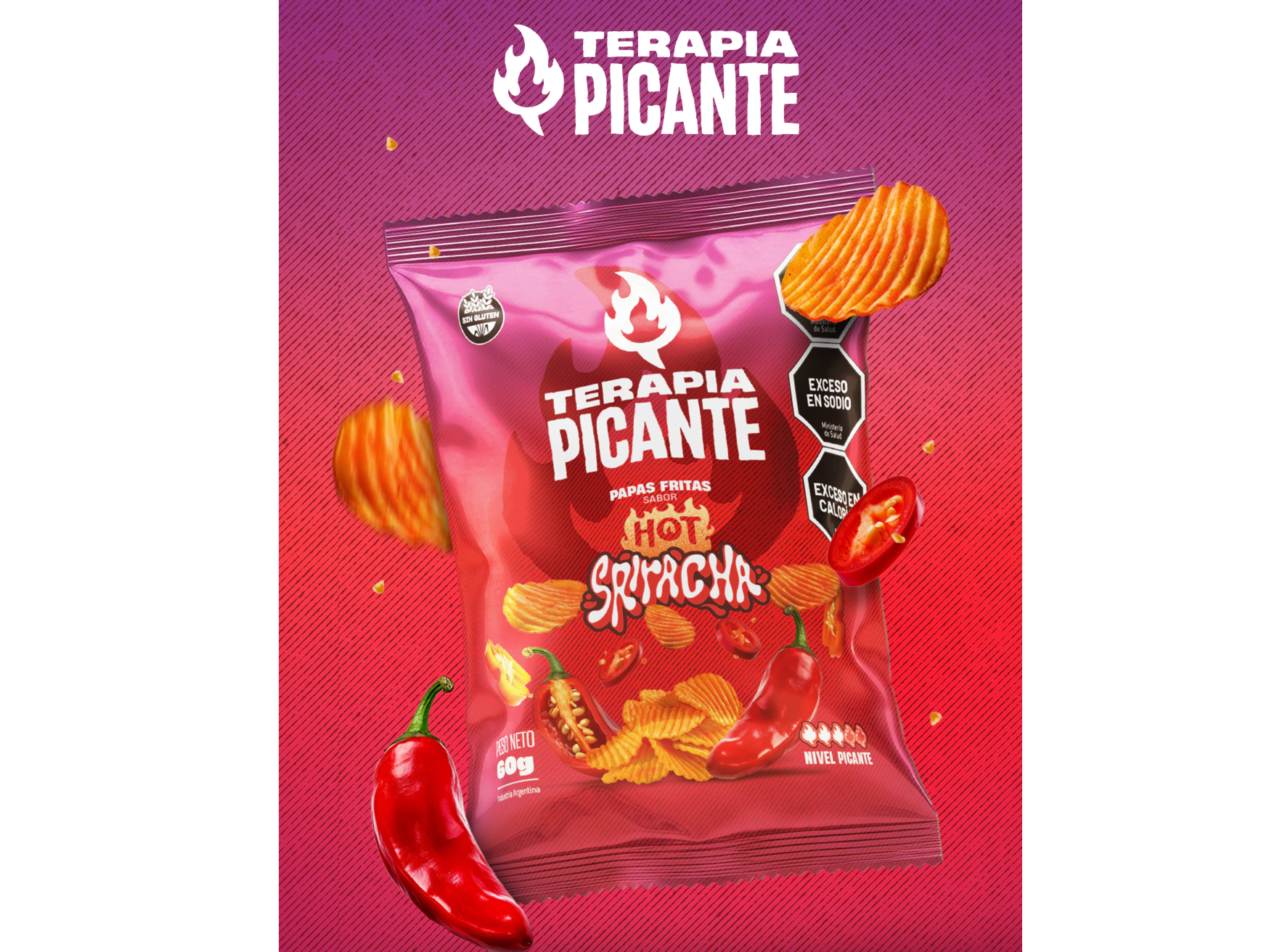 Papas Fritas Hot Sriracha 60 gr.