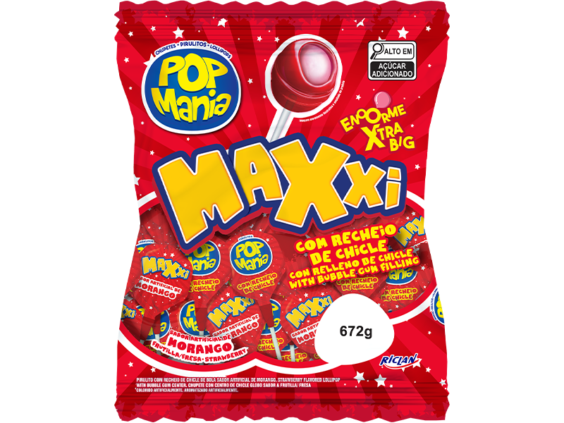 CHUPETÍN CON CHICLE  - MAXXI FRUTILLA x24