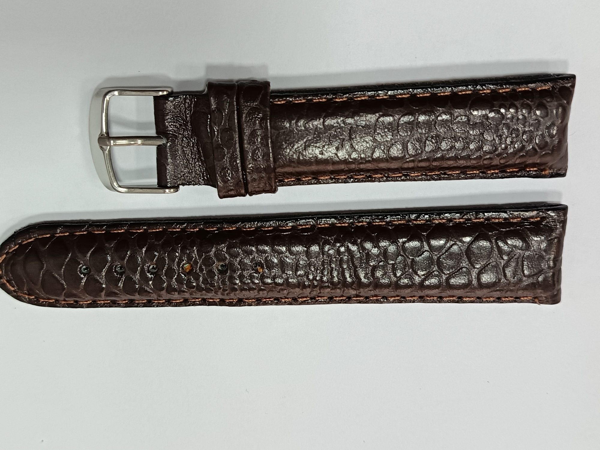 CORREAS CUERO SINTECTICO 50215-18 y 20MM marrón oscuro .