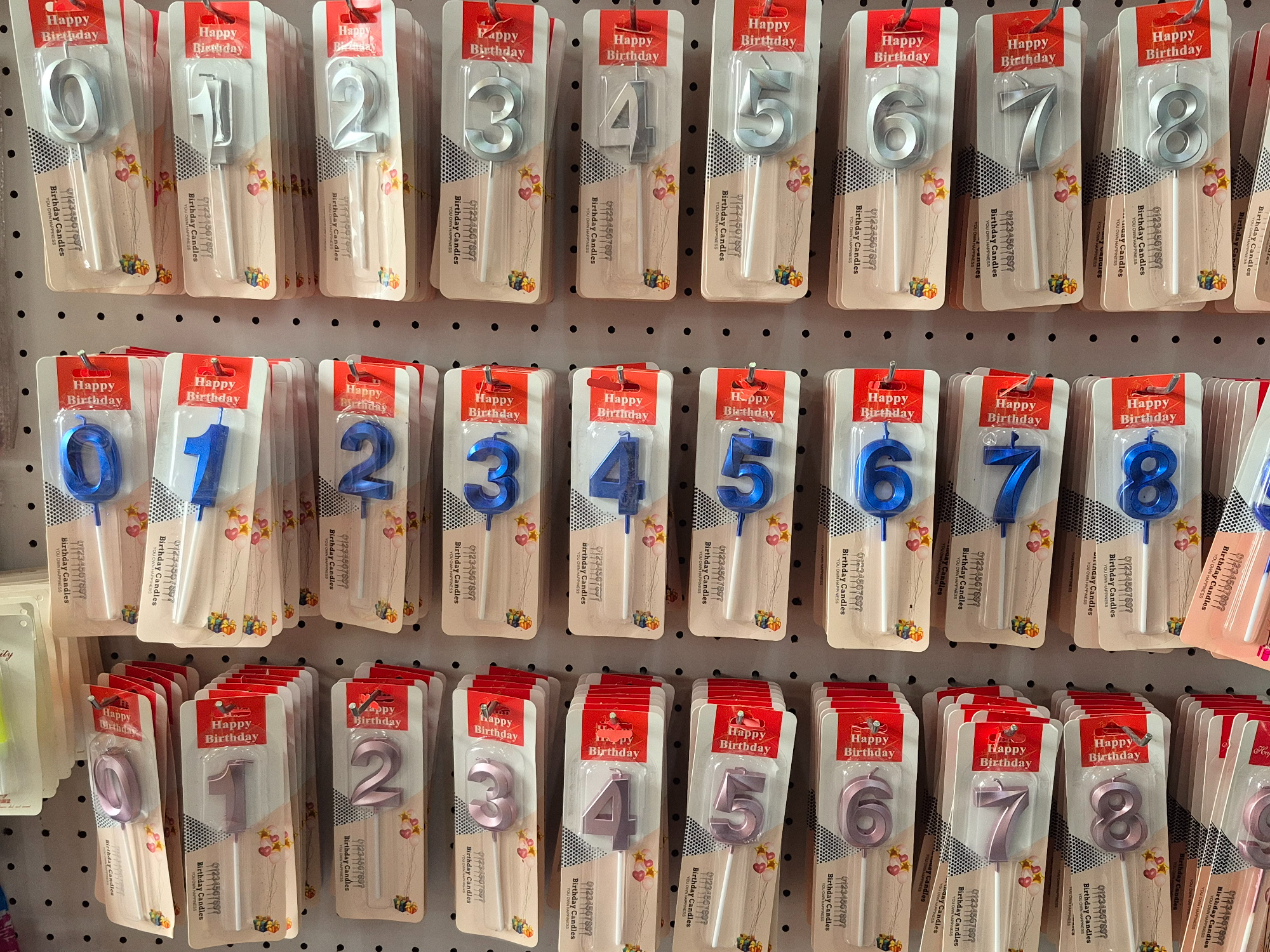 Velas de numeros metalizadas
