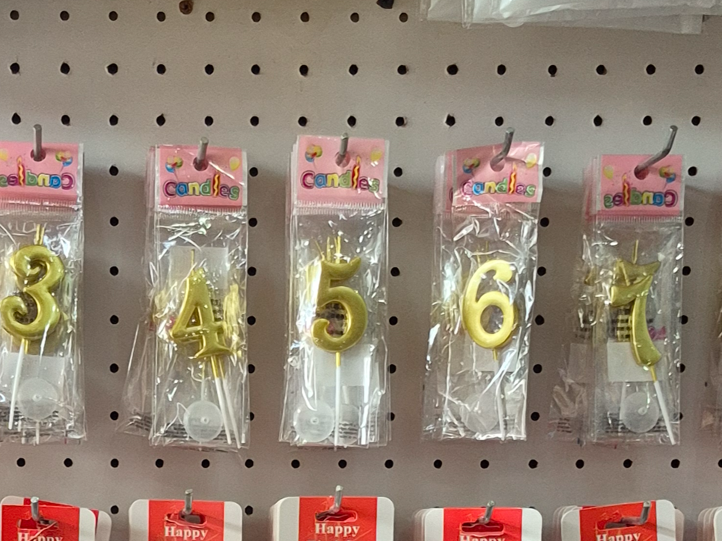 Velas numeros chicas dorada