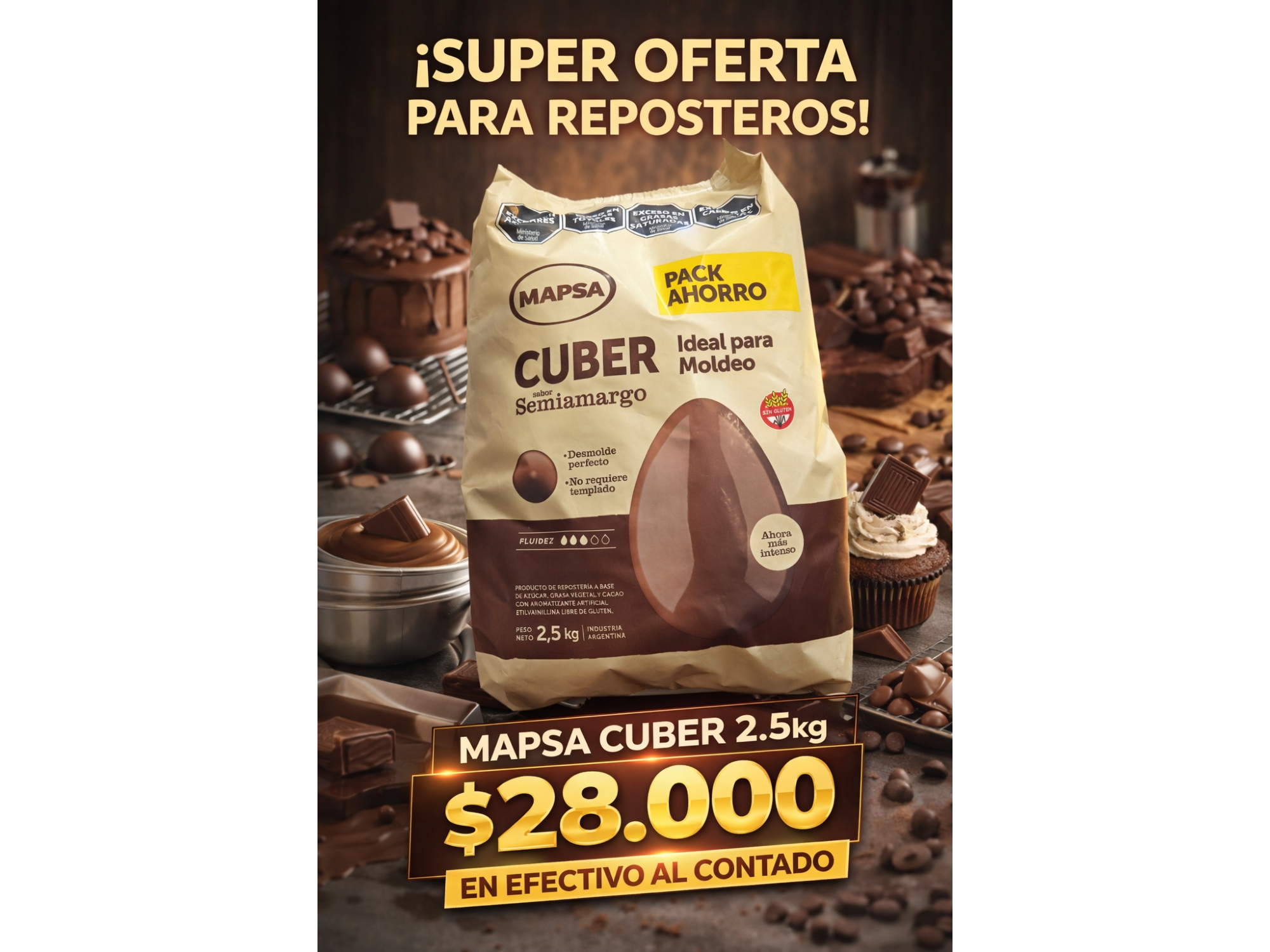 Mapsacuber 2.5kg semiamargo