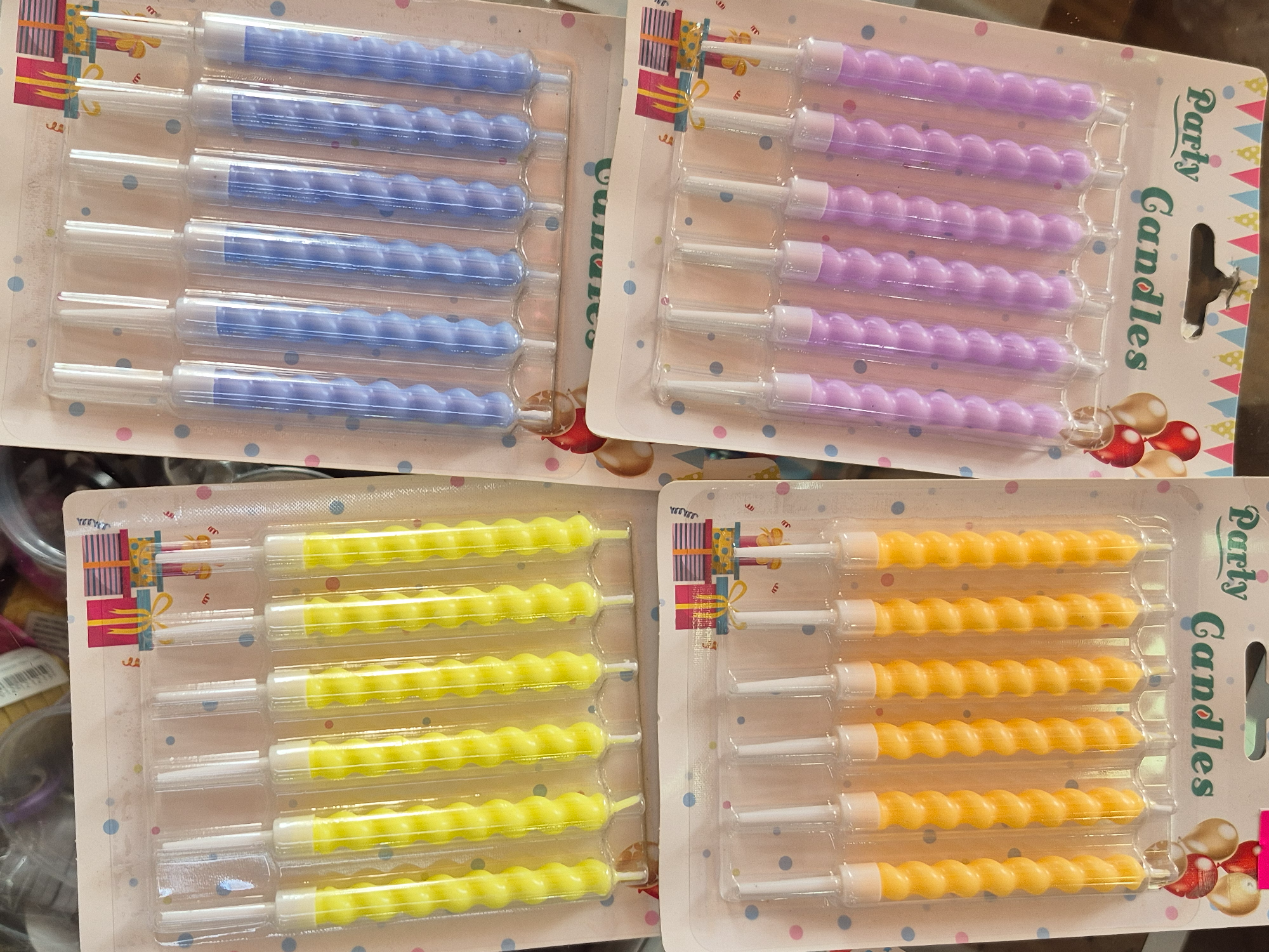Set x6 velas pastel torneadas