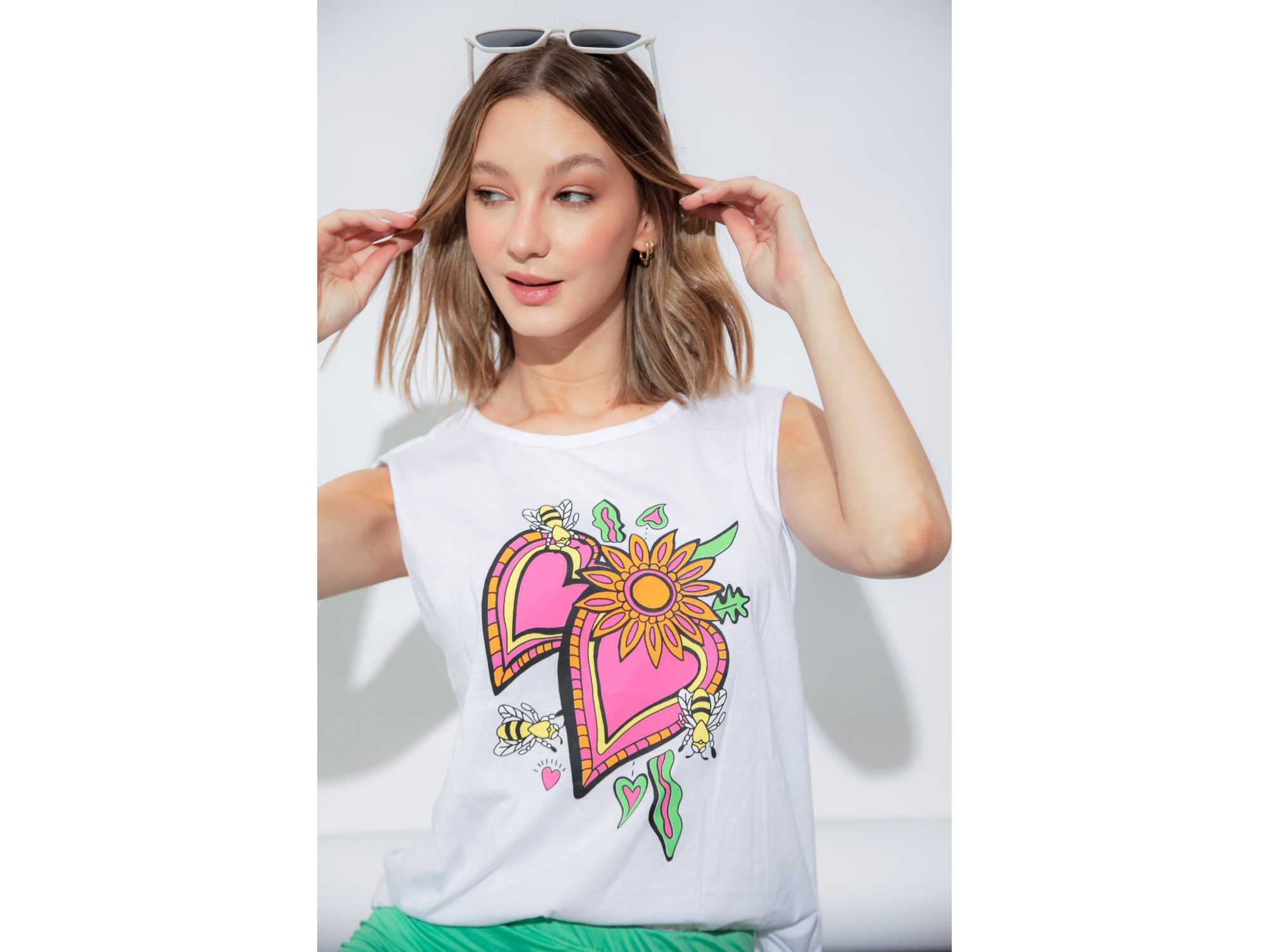 Musculosa Corazon Flores Art.100140