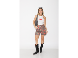 Short waffle Print cerezas