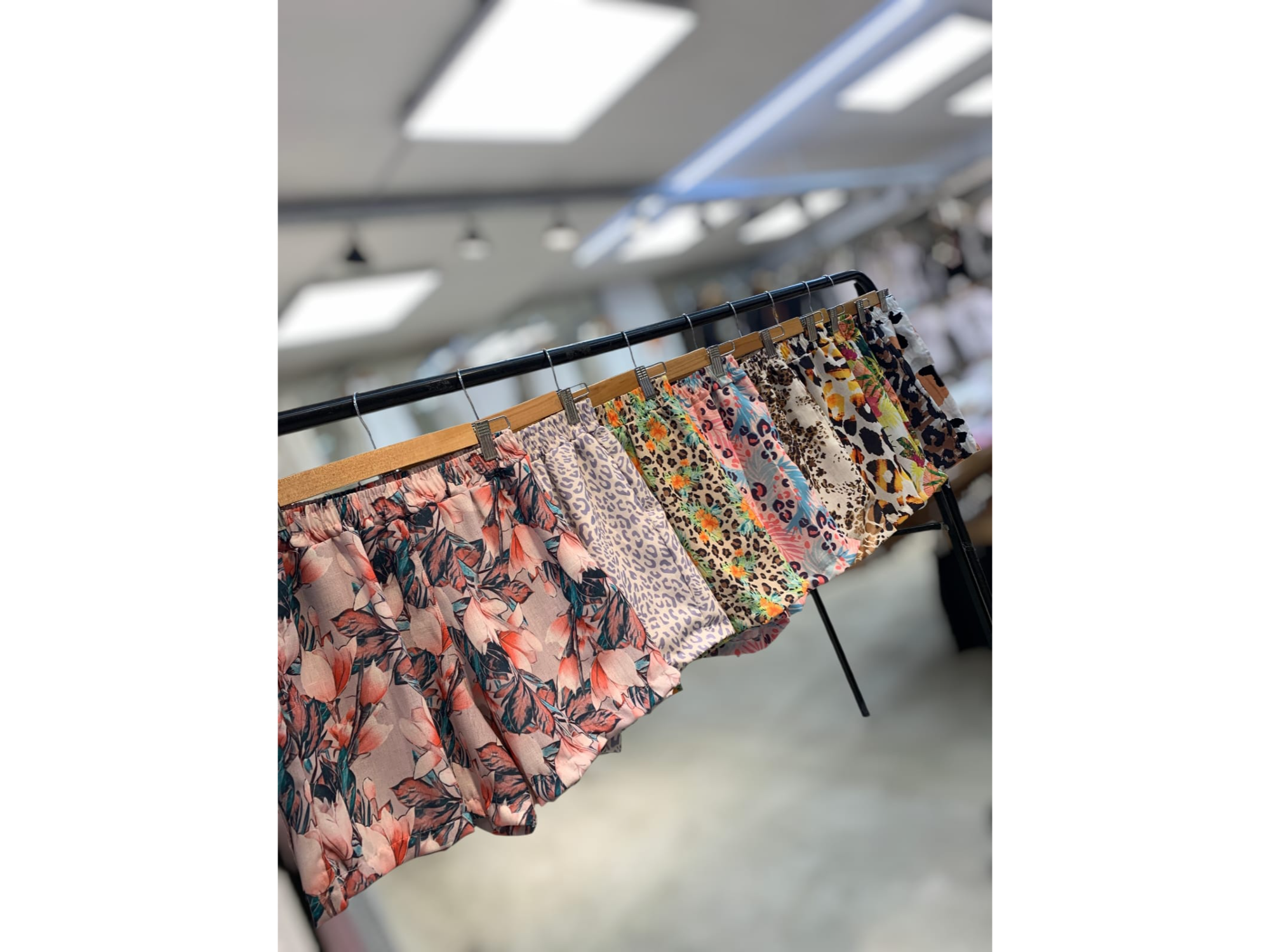 Short de lino estampado