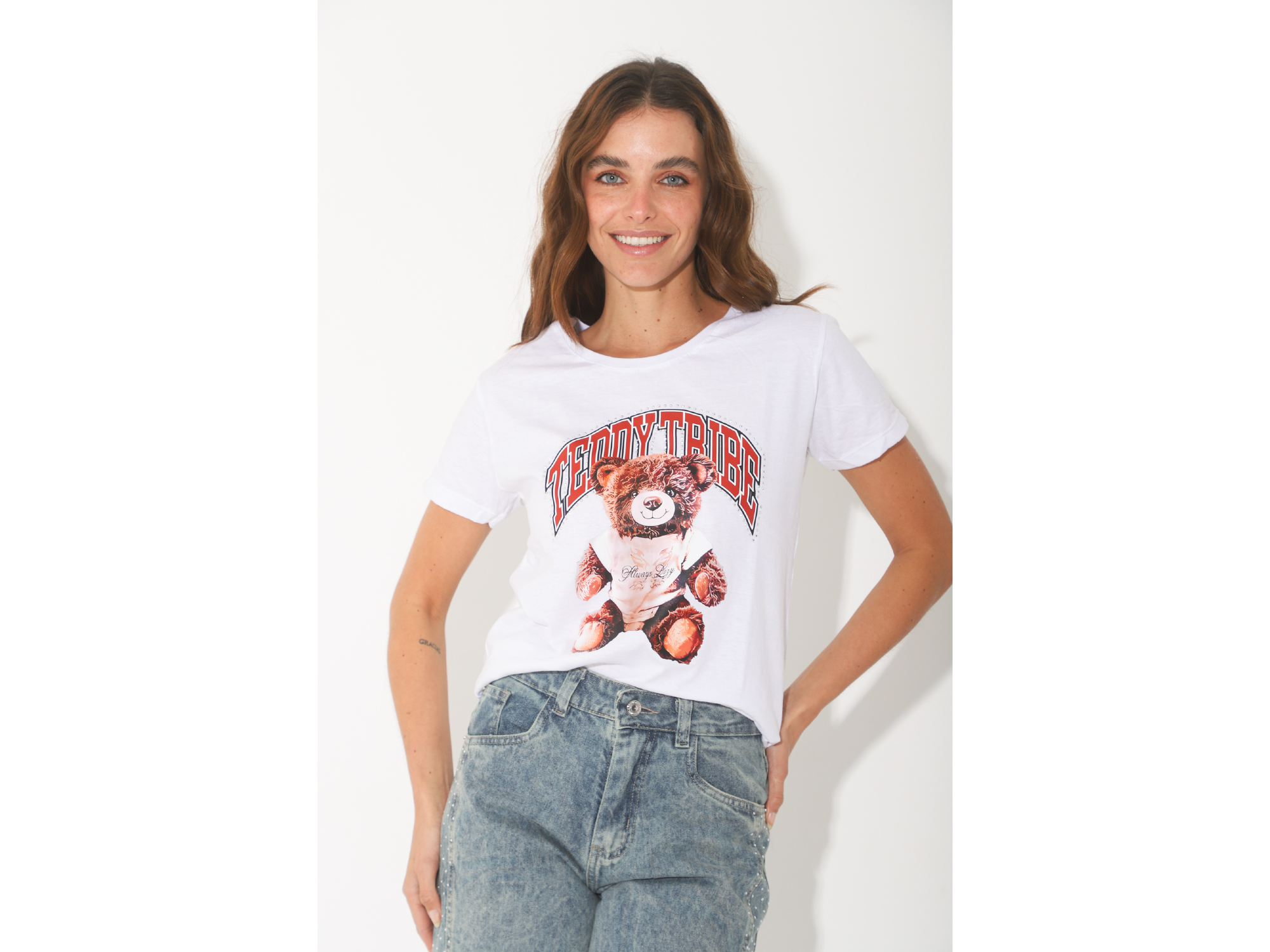 Remera oso teddy con strass
