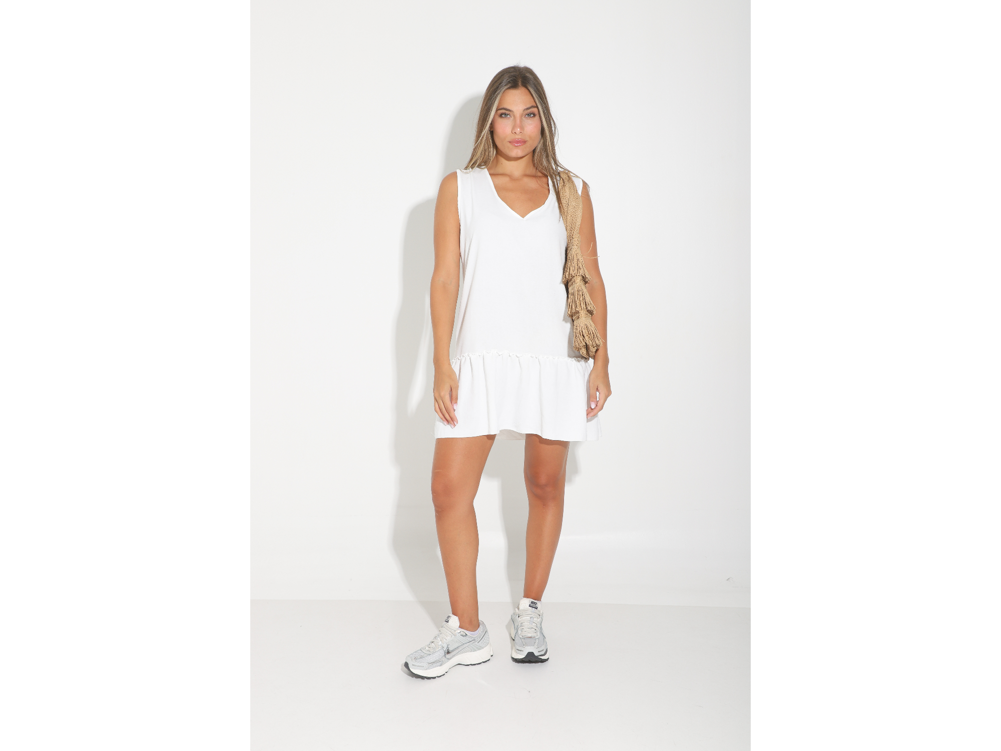 Vestido tiritas para atar volado Art 500061