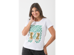 Remera Dos tigres hojas nueva Art 101792