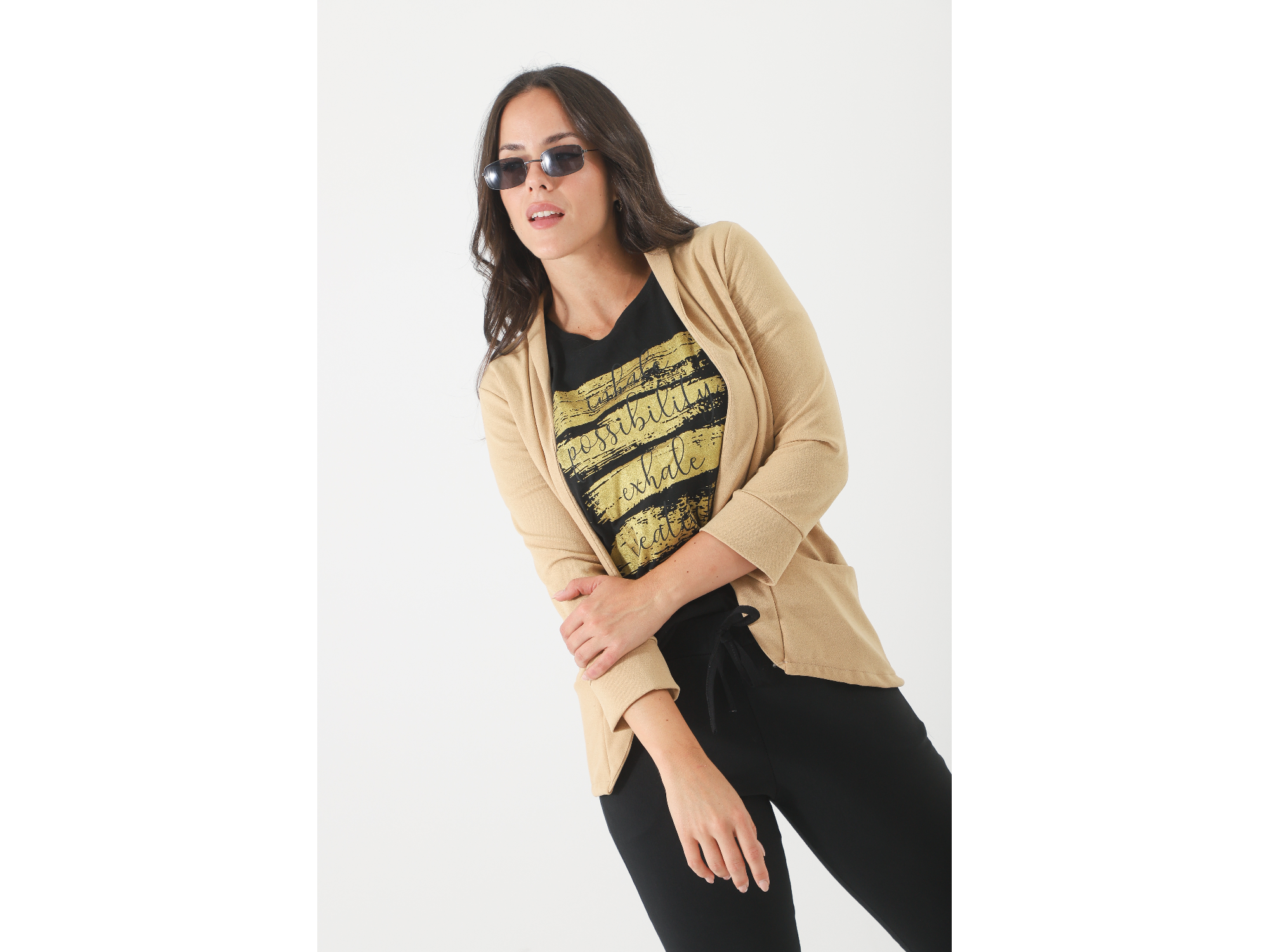 Blazer Elastizado Beige Art.200000