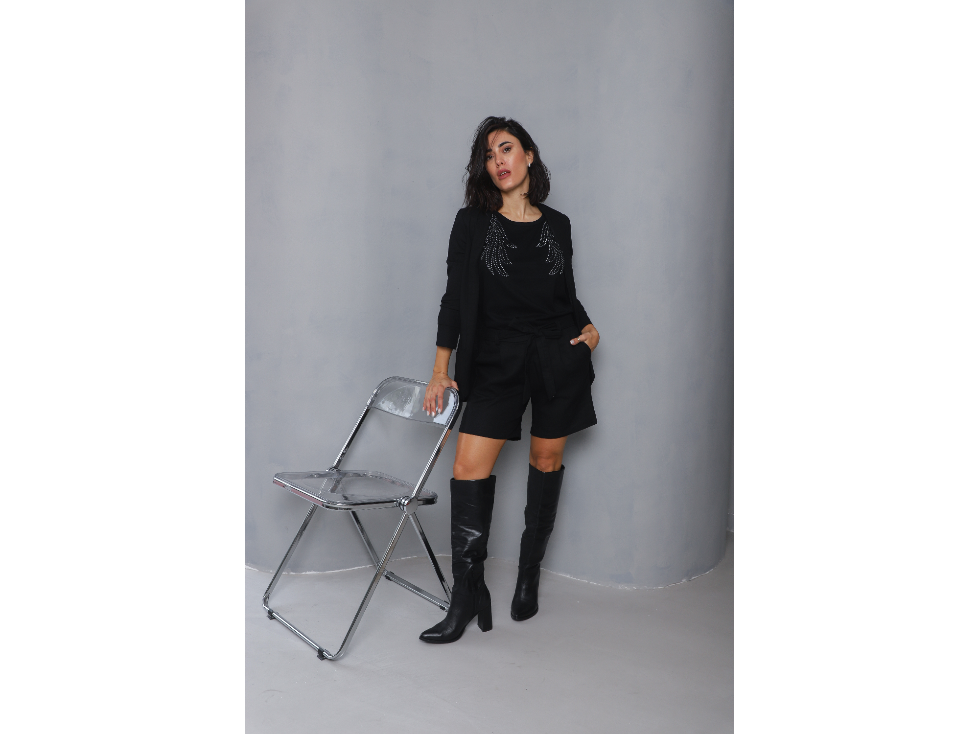 Blazer de lino Negro Art 200004