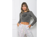 Baby tee manga larga corazon