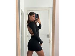 Vestido Manga Larga Espalda Tiras Art.N11