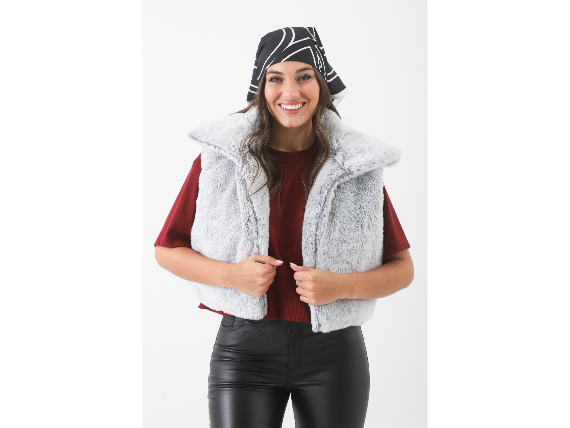 Chaleco piel de zorro gris Air 5