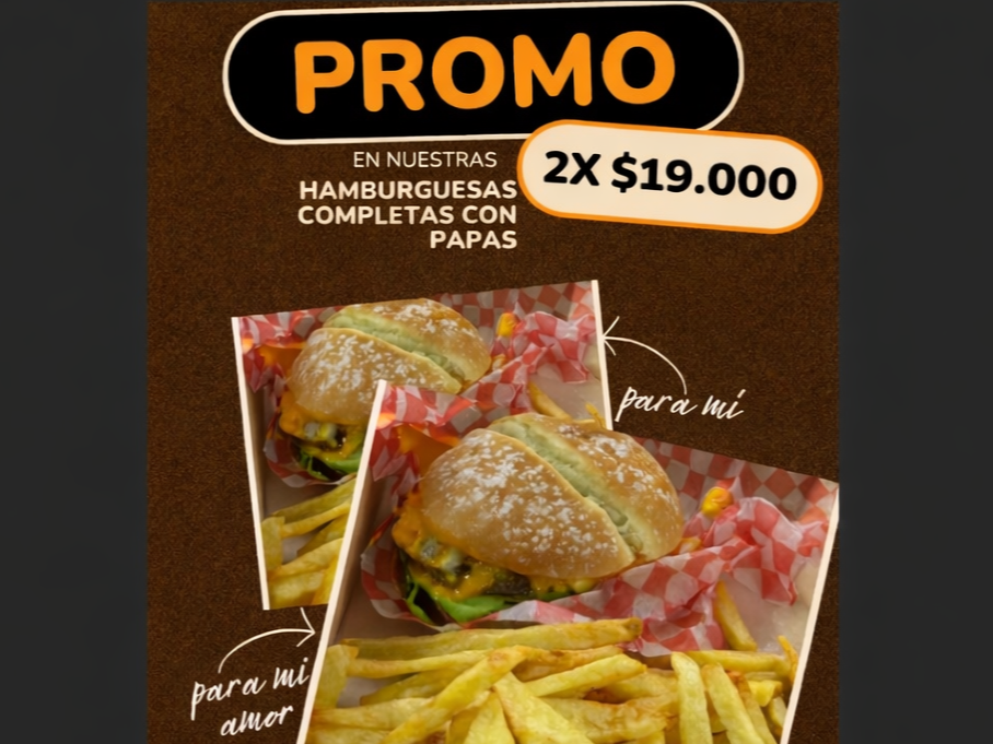 2 Hamburguesas x 19.000