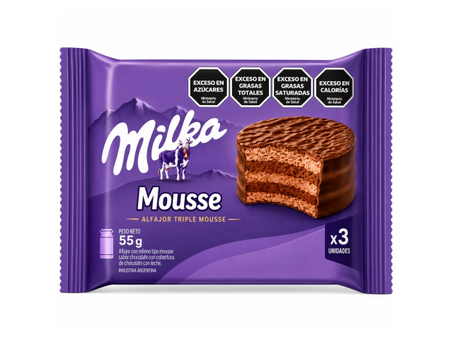 MILKA X3 MOUSSE NEGRO 55g