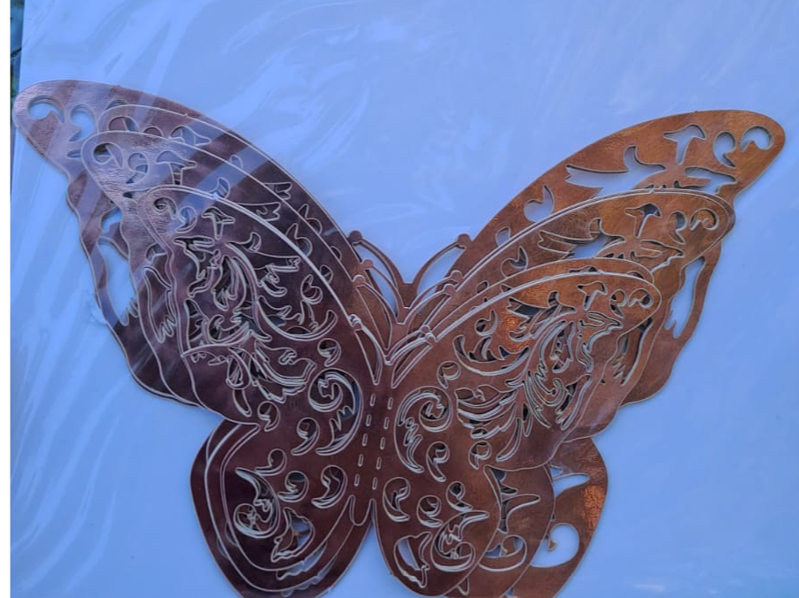 ADORNO MARIPOSA ROSA GOLD S 3D  X 12 UNIDADES