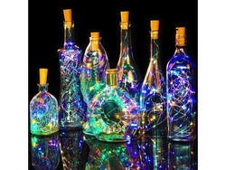 GUIRNALDA MULTICOLOR MICROLED ALAMBRE CORCHO 30 LUCES 3M