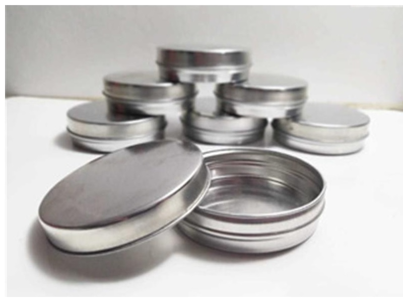 LATA PASTILLERO 5,8 cm. diám. - 2,2 cm (PLATEADO  )