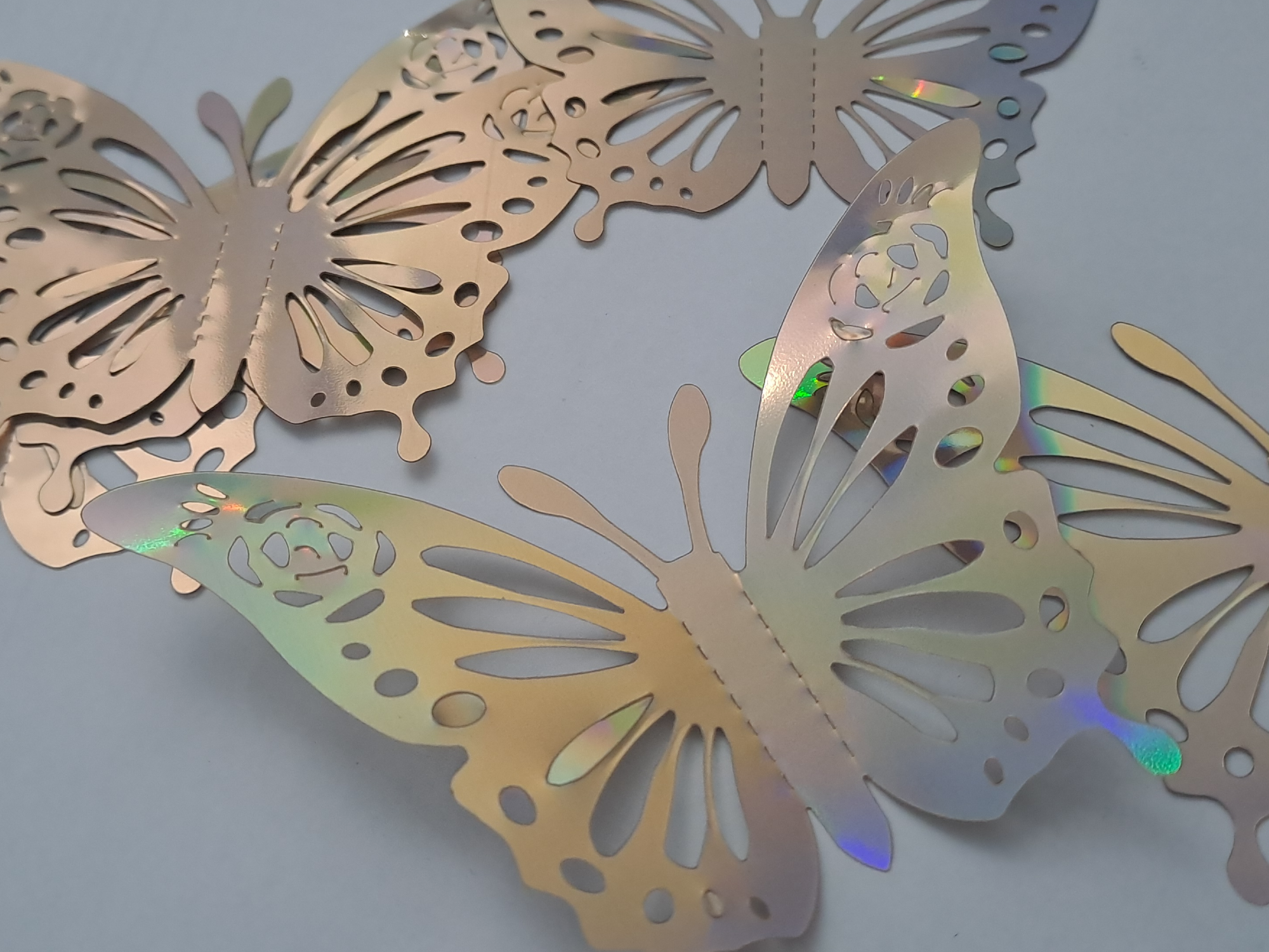 ADORNO 3D MARIPOSA TORNASOLADA X 6 UNIDADES