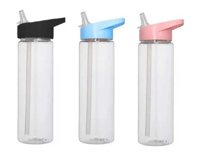 BOTELLA PLASTICA CRISTAL DEPORTIVA CON PICO REBATIBLE 750 CC.