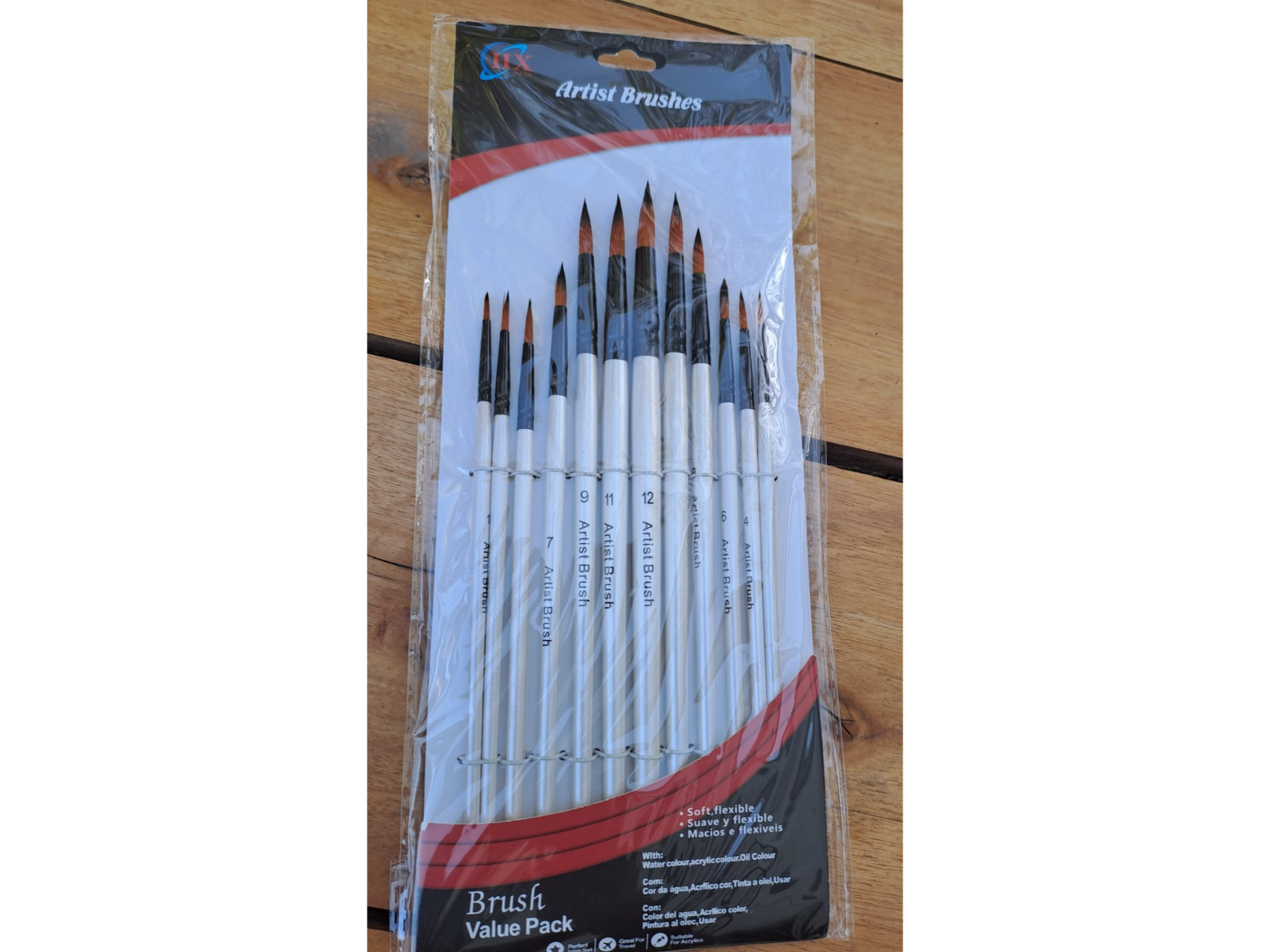 SET 12 PINCELES  REDONDOS  DISTINTAS MEDIDAS