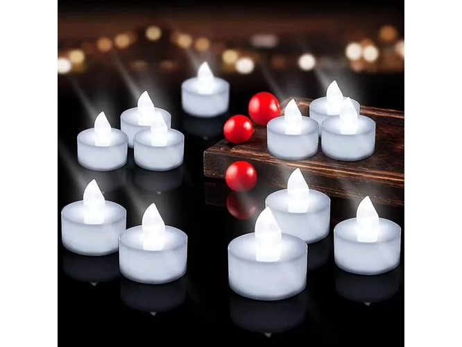 VELA DE NOCHE CON LUZ BAJA BLANCA