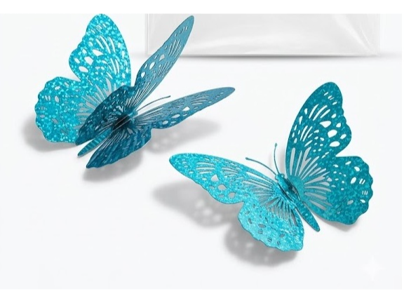 ADORNO MARIPOSA CELESTE S 3D  X 12 UNIDADES