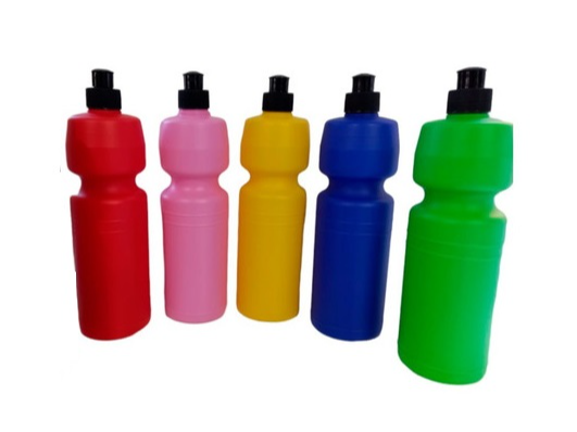 BOTELLA PLASTICA DEPORTIVA FIT DE COLOR C/TAPA NEGRA 500CC