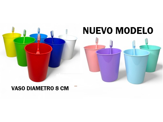 KIT VASO PLASTICO + CEPILLO DE DIENTES (MODELO2)