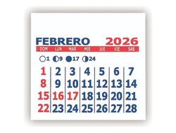 50 ALMANAQUES CHICOS CALENDARIO 2026 MIGNON 5 CM. X 5,5 CM. - 50 UNIDADES