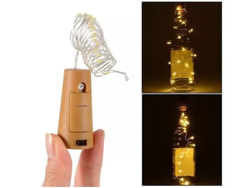 GUIRNALDA BLANCA CALIDA MICROLED ALAMBRE CORCHO 20 LUCES 2 M