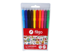 FIBRAS AL AGUA DE COLORES LARGAS 10 UNIDADES