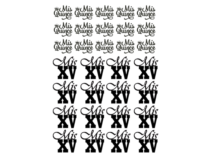 STICKERS - 15 AÑOS  - TODO NEGRO