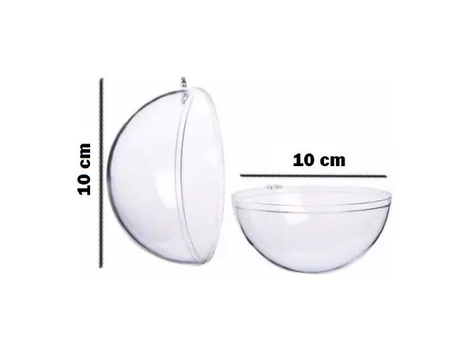 ESFERA 10 cm ENCASTRABLE ACRILICA TRANSPARENTE NACIONAL  x unidad