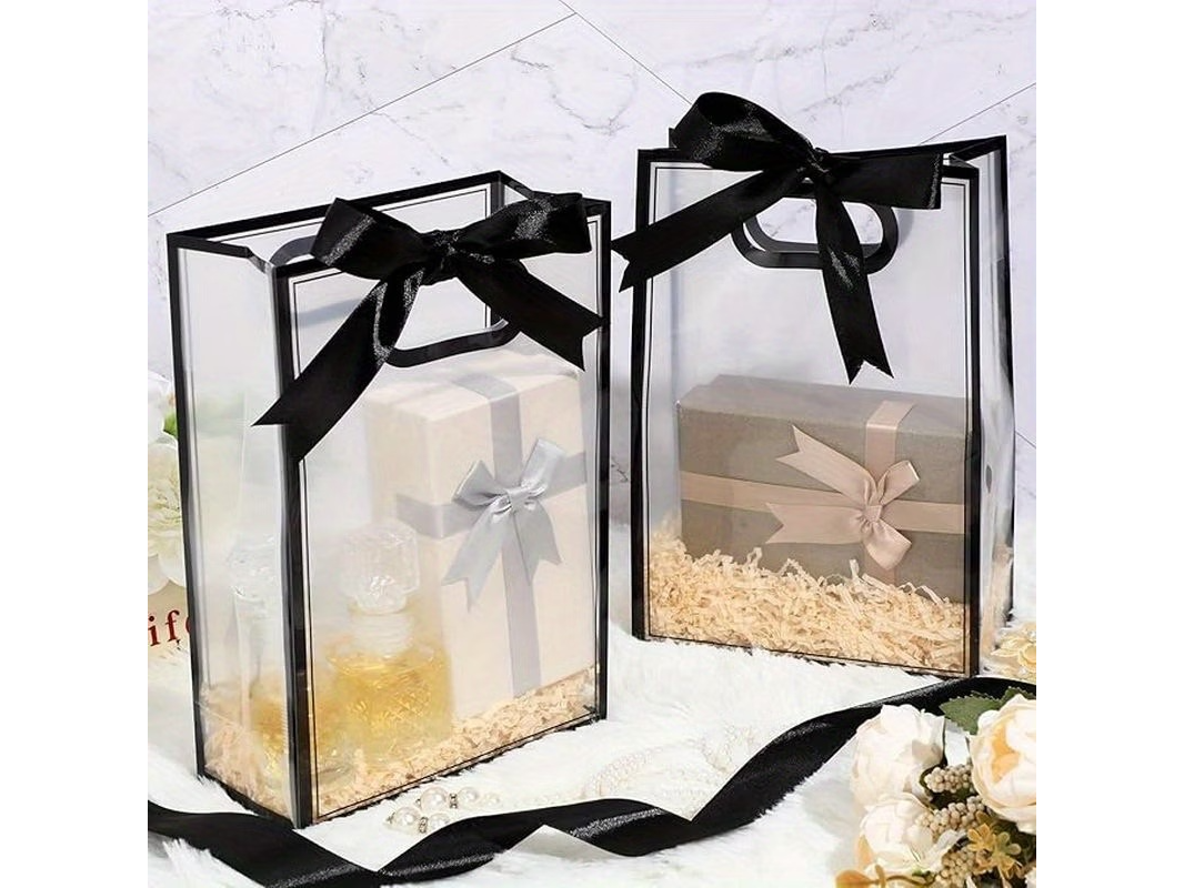 BOLSA P/ REGALOS  PVC IMPORTADAS BORDE NEGRO